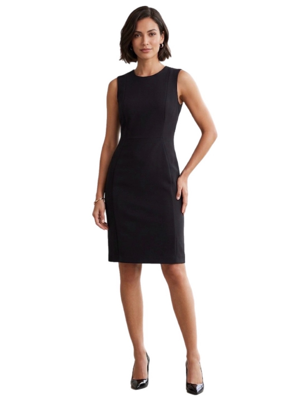 14 Calvin Klein Women’s Black Sleeveless Sheath Formal Business Casual Dress